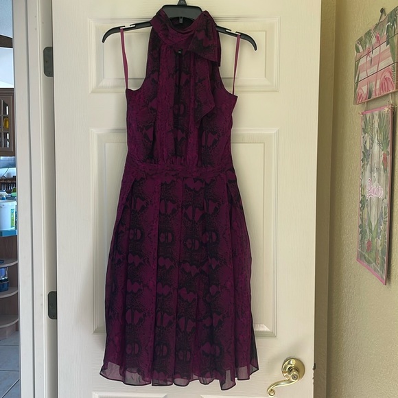 White House Black Market Dresses & Skirts - Purple snake/python print dress by White House/Black Market size 2